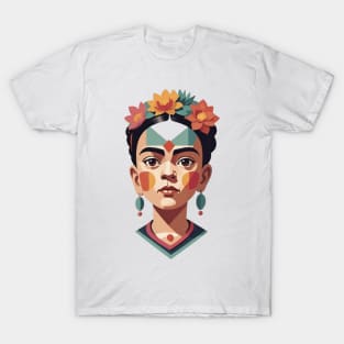 Frida's Childhood Palette: Colorful Illustration T-Shirt